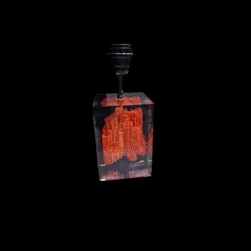 Lampe inclusion corail rouge