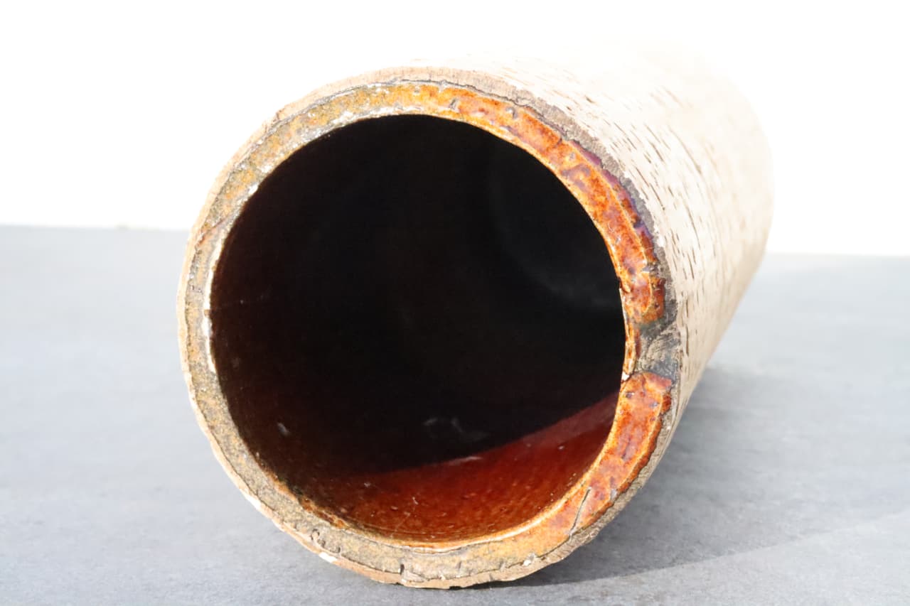 Thumbnail for Vase en terre cuite émaillé et liège imitation