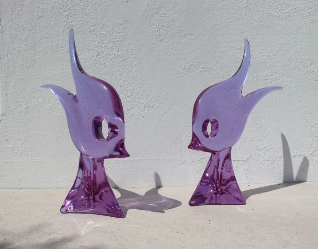 Thumbnail for Sculpture de poissons en verre de Murano par Licio Zanetti.