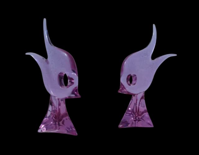 Sculpture de poissons en verre de Murano par Licio Zanetti.