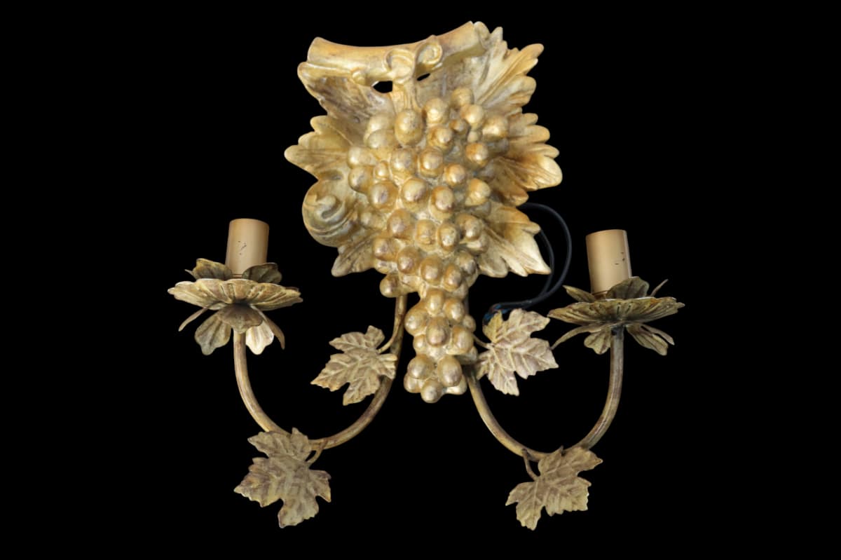 Applique grappe de raisin doré deux feux