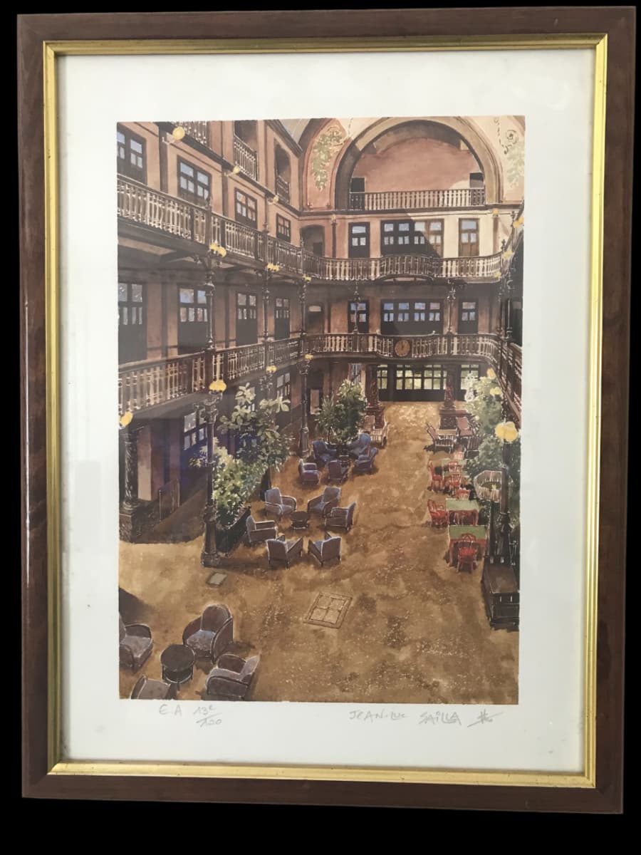 Lithographie Hôtel du Parc à Salies de Béarn