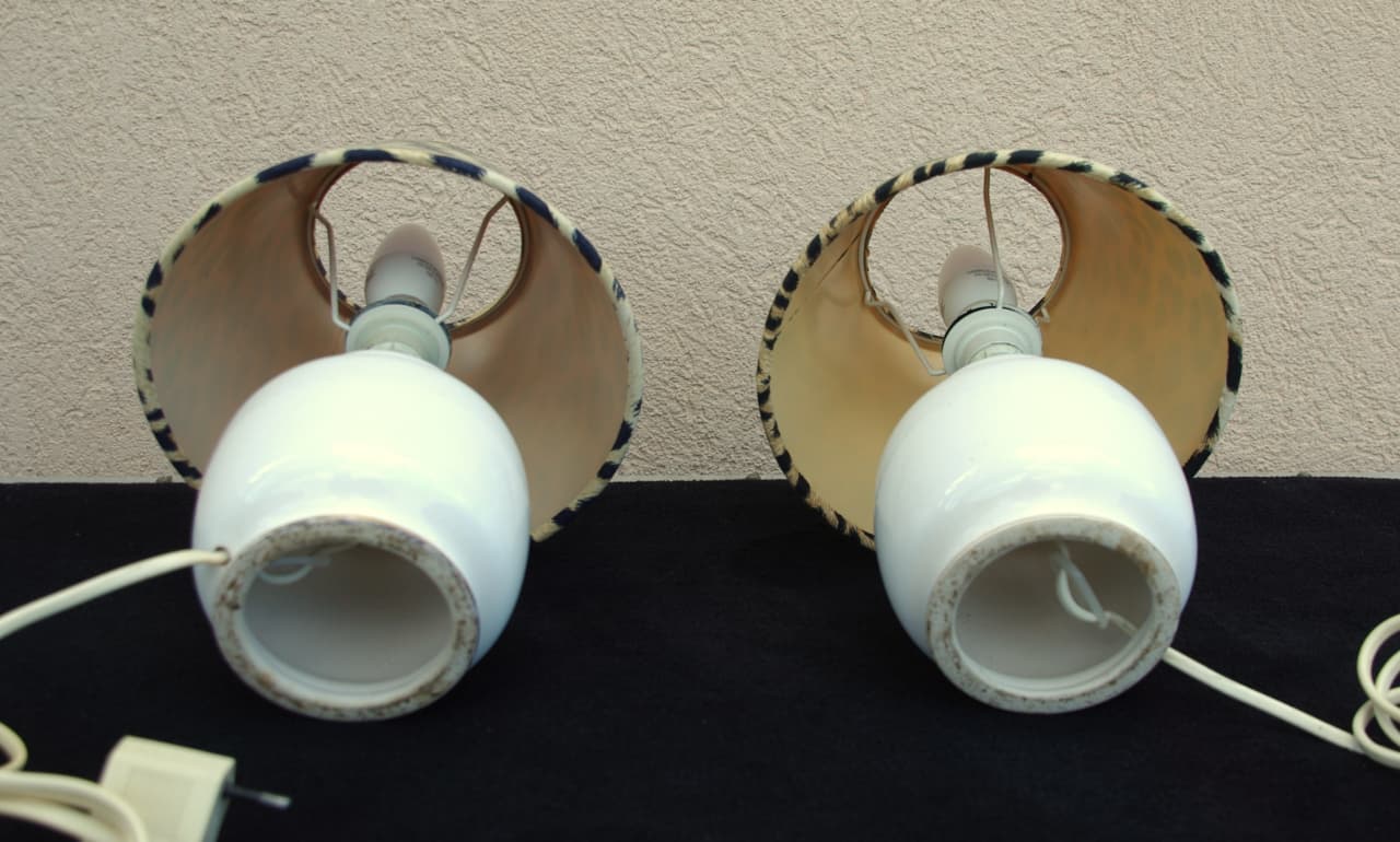 Thumbnail for Paire de lampes de chevet en céramique