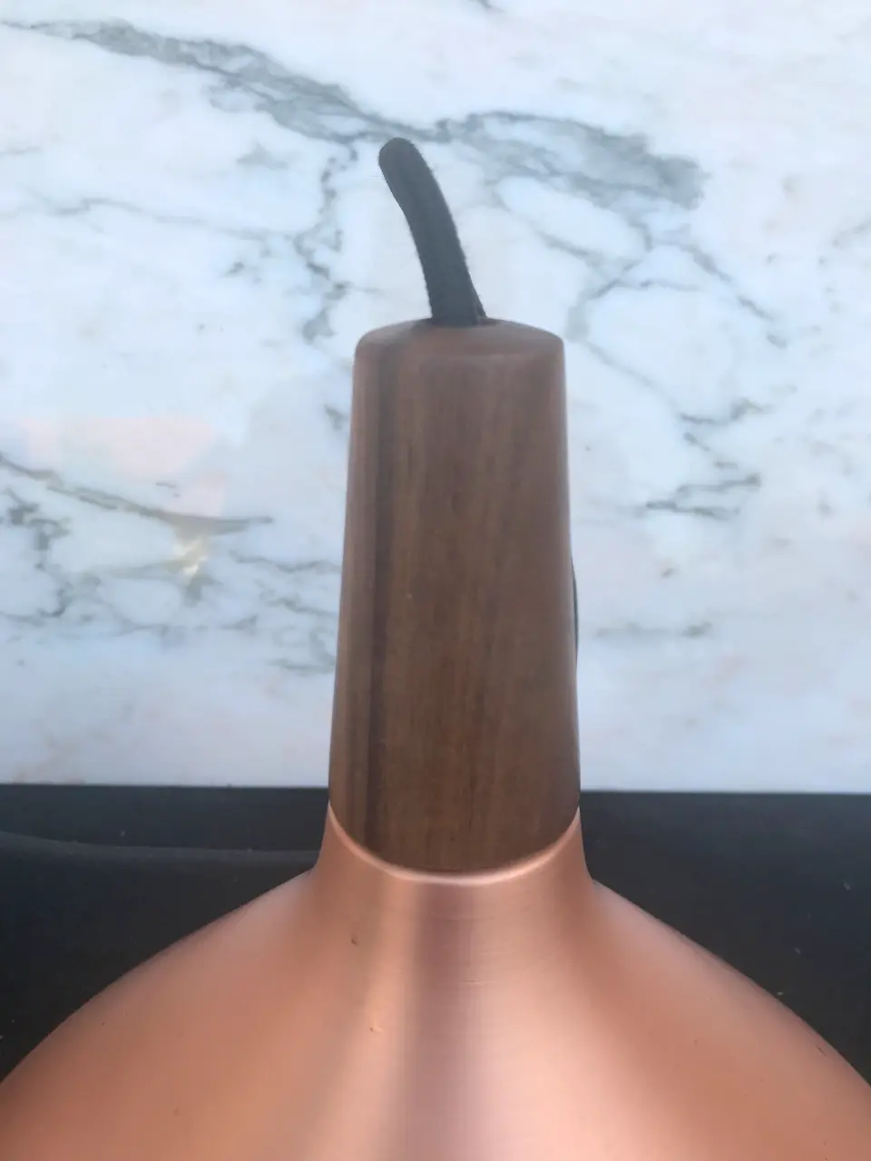 Thumbnail for Suspension scandinave cuivre et bois année 80