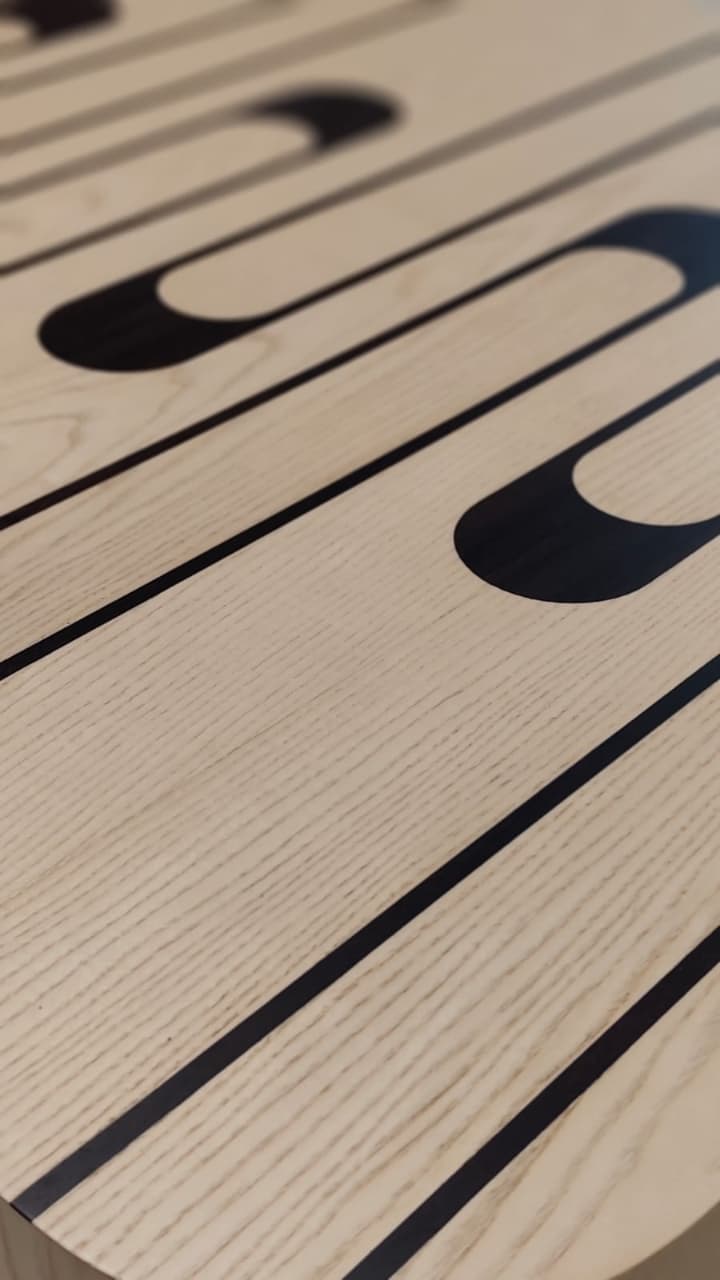 Thumbnail for Table basse de créateur, frêne et ébène vert, pièce unique