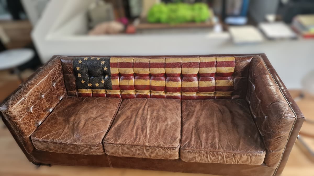Thumbnail for Canapé cuir drapeau Américain