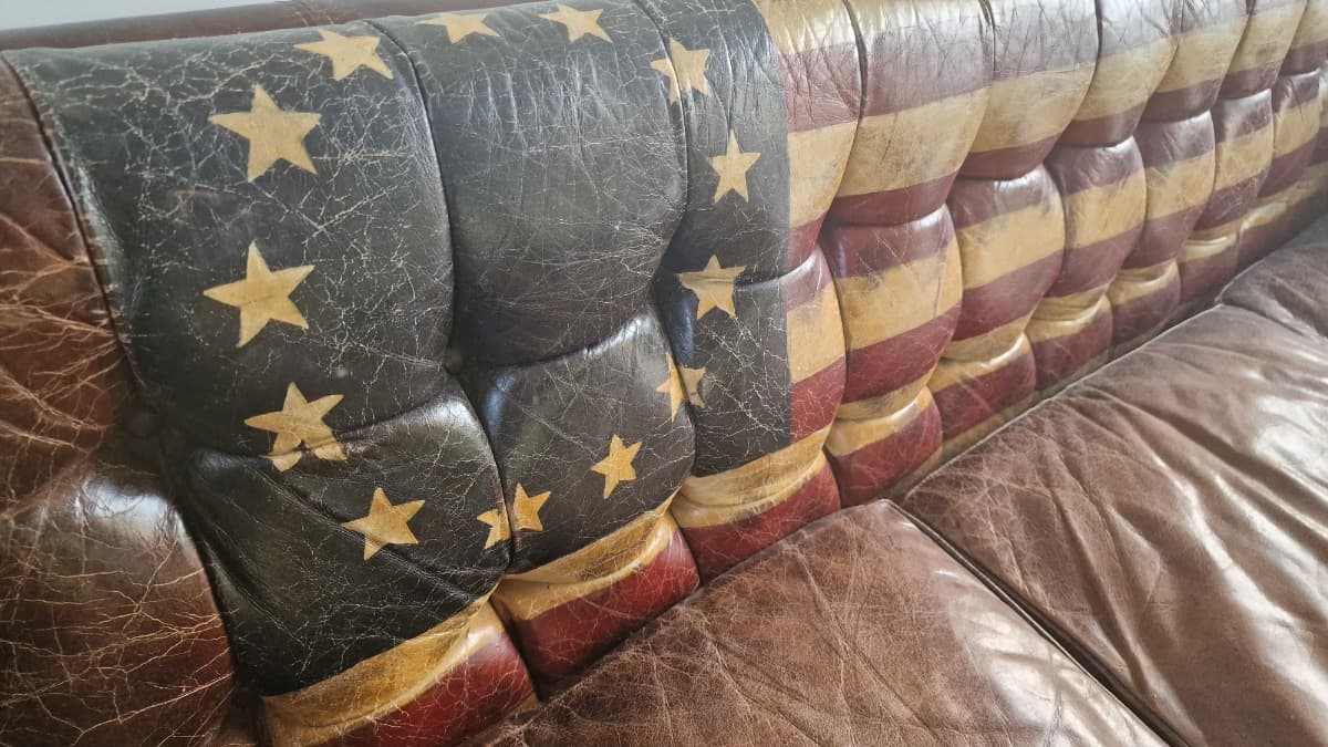 Thumbnail for Canapé cuir drapeau Américain
